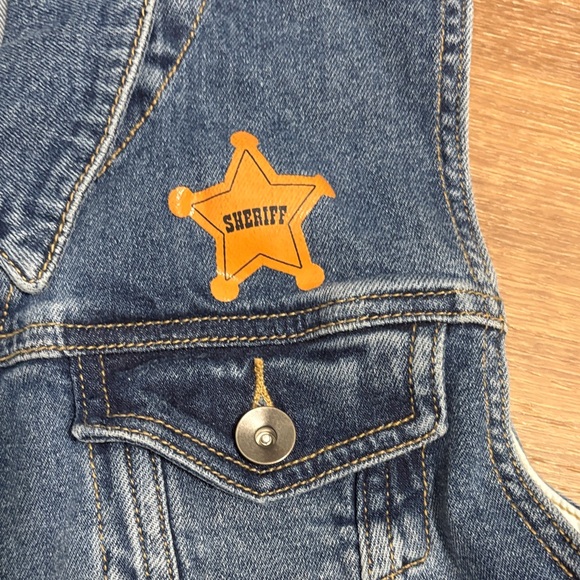 Toy Story Disney Blue Denim Vest with Embroidered Patches Size Small - Picture 5 of 10